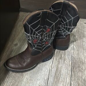 Roper Kids Boots - Brown and Black with Red Accents (Light up)